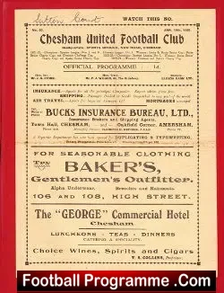Chesham United v Sutton Court 1925 – Old 1920s Programmes
