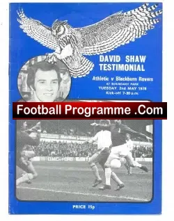 David Shaw Football Testimonial Benefit Oldham Athletic 1978 - football programme
