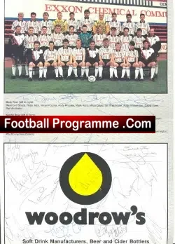 Dunfermline Athletic FC Autographed Colour Advert  1990 -1991