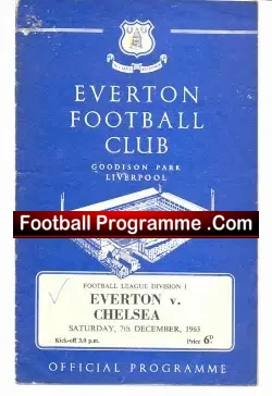 Everton v Chelsea 1963 - football programme