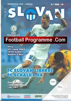 FC Slovan Liberec v FC Schalke 2004 - football programme