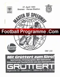 Germany Speedway Programme 1980