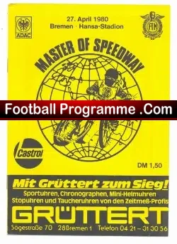 Germany Speedway Programme 1980