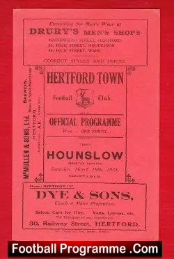 Hertford Town v Hounslow Town 1938