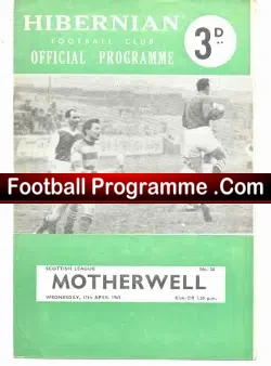 Hibernian Hibs v Motherwell 1963