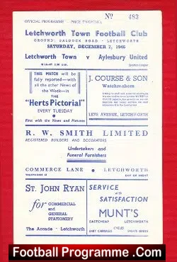 Letchworth Town v Aylesbury 1946
