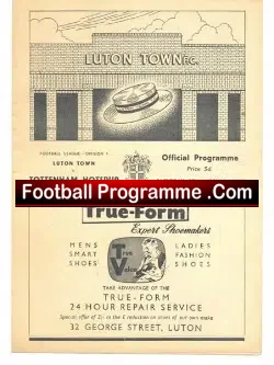 Luton Town v Tottenham 1955 – First Match in Division