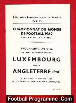 Luxembourg v England 1960 – World Cup Qualifier