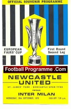 Newcastle United v Inter Milan 1970 – Fairs Cup Match