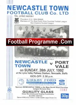 Newcastle United v Port Vale 1992