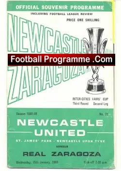 Newcastle United v Real Zaragoza 1969 – Fairs Cup Match