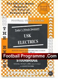 Newport County v Stourbridge 1991 – Multi Autographed Signed