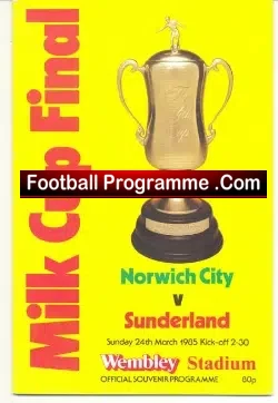 Norwich City v Sunderland 1985 – League Cup Final