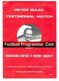 Peter Isaac Testimonial Benefit Match Hereford United 1980