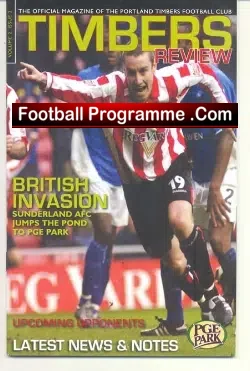 Portland Timbers v Sunderland 2005 - Canada - football programme