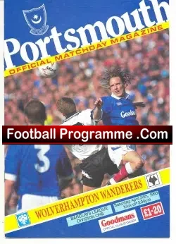 Portsmouth v Wolves 1993 - Multi Signed Autographed - football programme