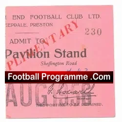Preston North End v Manchester United 1956 – Comp Ticket 1950s