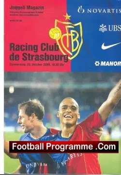 Racing Club Strasbourg v Basel 2005 - France - football programme