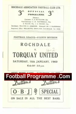 Rochdale v Torquay United 1960