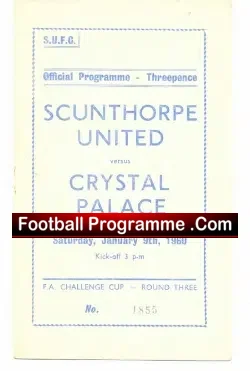 Scunthorpe United v Crystal Palace 1960 - football programme