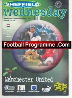 Sheffield Wednesday v Manchester United 1996 - football programme