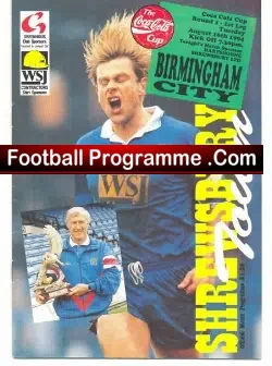Shrewsbury Town v Birmingham City 1994 - Multi Signed Autographs - football programme