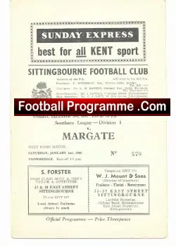 Sittingbourne v Margate 1960