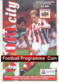 Stoke City v Tranmere Rovers 1994 – Multi Autographs
