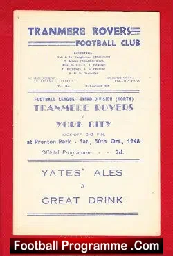 Tranmere Rovers v York City 1948 – 1940s