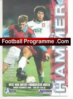 West Ham United v Manchester United 1996 - football programme