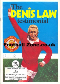 Denis Law Testimonial Benefit Manchester United v Ajax 1973