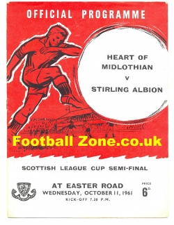 Heart Of Midlothian v Stirling Albion 1961 League Cup Semi Final
