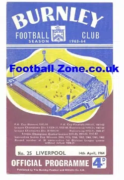 Burnley v Liverpool 1964