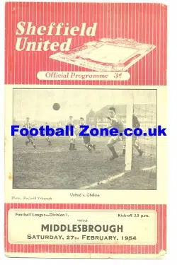 Sheffield United v Middlesbrough 1954