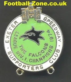 Exeter Speedway Badge 1974 Champions