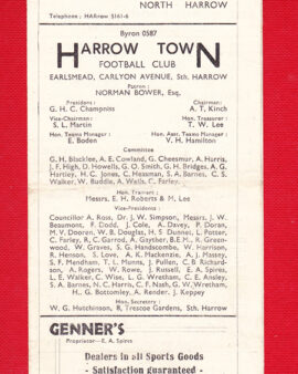 Harrow Town v London Metropolitan Police 1948 – Met Police