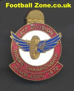 Wimbledon Riders Championship Speedway Badge 1972