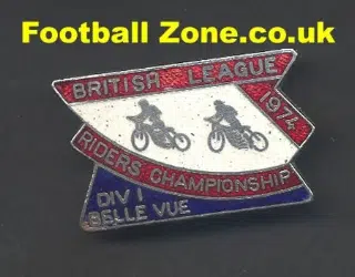 Belle Vue Aces Speedway Badge 1974 Riders Championship