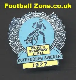 World Speedway Final 1977 Speedway Badge Wembley Gothenburg