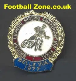 British Riders Final Speedway Badge 1977 Belle Vue