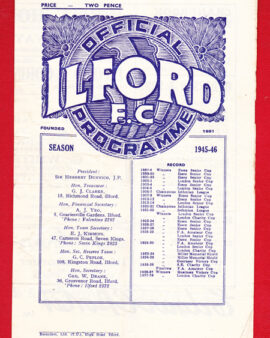 Ilford v Corinthian Casuals 1945 - 1940s Programme