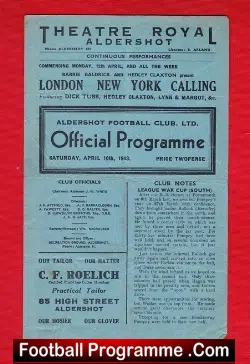 Aldershot v Luton Town 1943 – War League Cup 1940s