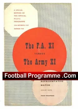 Army v FA XI 1957 – Old Trafford Munich Season Bobby Charlton