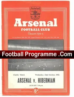 Arsenal v Hibernian Hibs 1952 – Charity Match