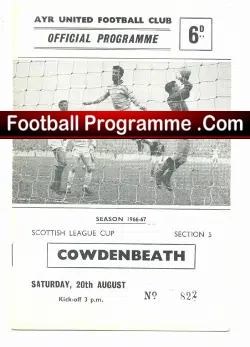 Ayr United v Cowdenbeath 1966