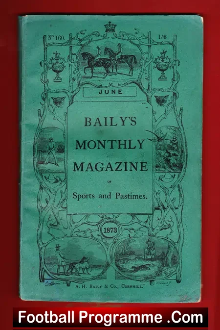 Baily’s Football Monthly Magazine Book 1873 – Antique 1800s