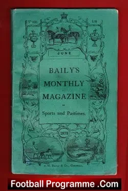 Baily’s Football Monthly Magazine Book 1873 – Antique 1800s