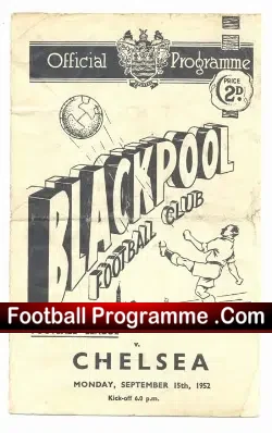Blackpool v Chelsea 1952 - football programme