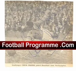 Brentford Chick Brodie Old Football Autograph Northampton