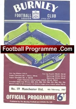 Burnley v Manchester United 1967